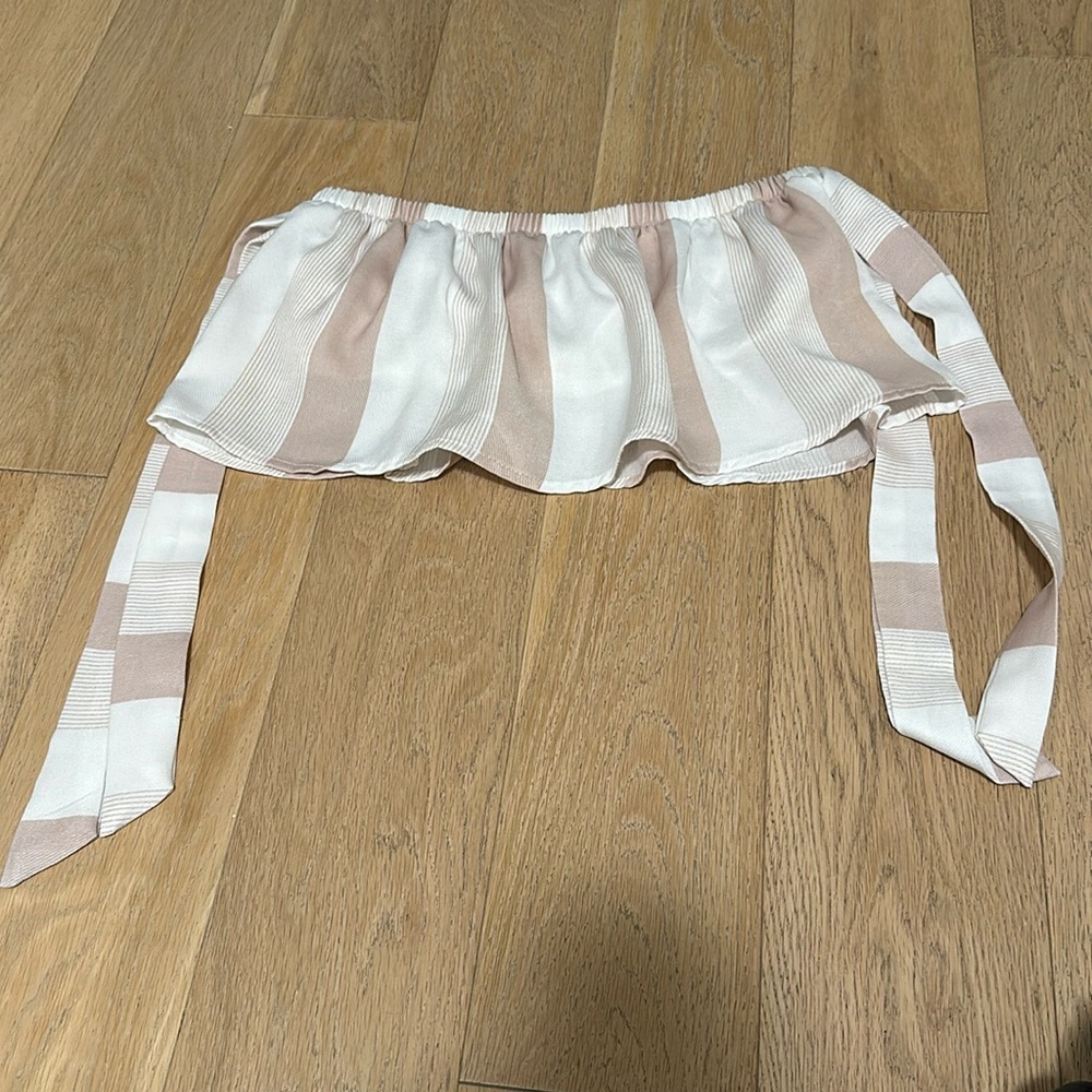 Pink and white crop top